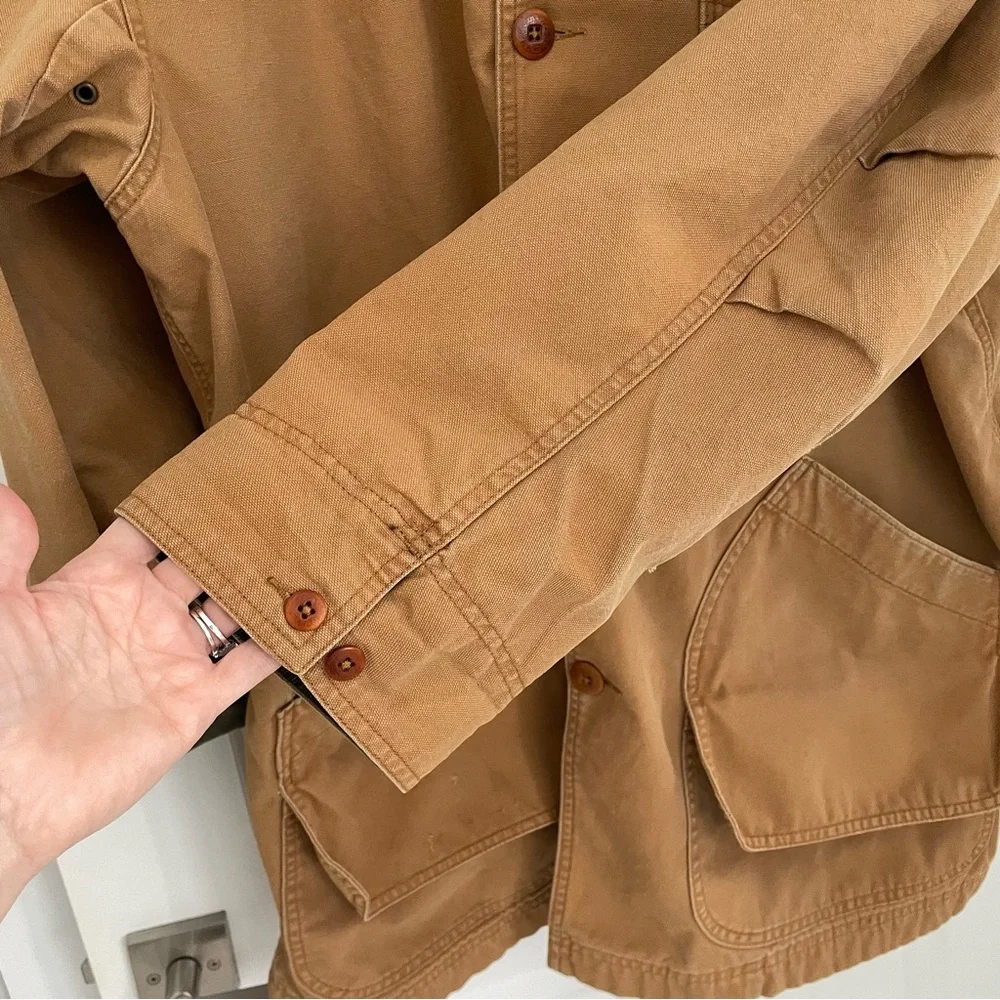 LL Bean Original Field Coat Flannel Cotton-Lined Chore Jacket Barn Canvas